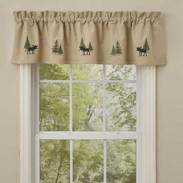 Moose Forest Lined Embroidered Valance Park Designs - The Fox Decor